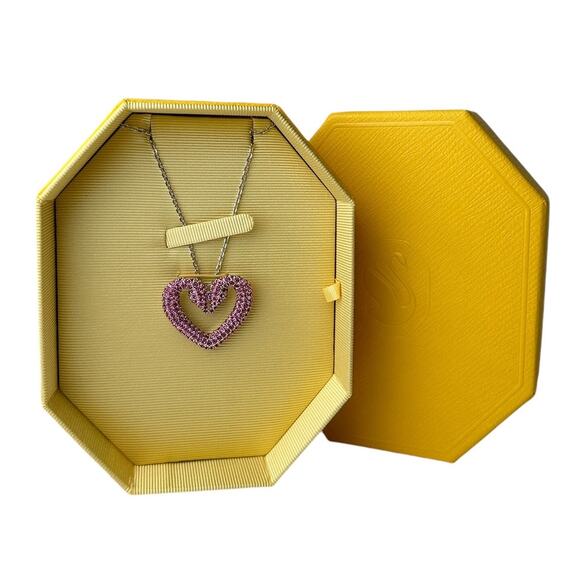 Swarovski Sublima Pendant (Pink) Swan Heart, Large, Necklace - Picture 3 of 12